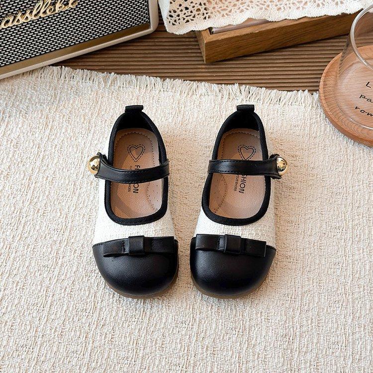 Girls' retro princess-style leather shoes with soft soles, fashionable princess shoes, new autumn non-slip single shoes for little girls
