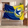 Cardiff City Personalized Fleece Blanket With Football Logo, Custom Name Text Soft Warm Home Throw Blanket