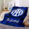 Customiz Name Personality Inter Milan  Blanket Soft &Warm Sofa Office Bed Travel Lunch Break Blanket, Gift Suitable All Seasons