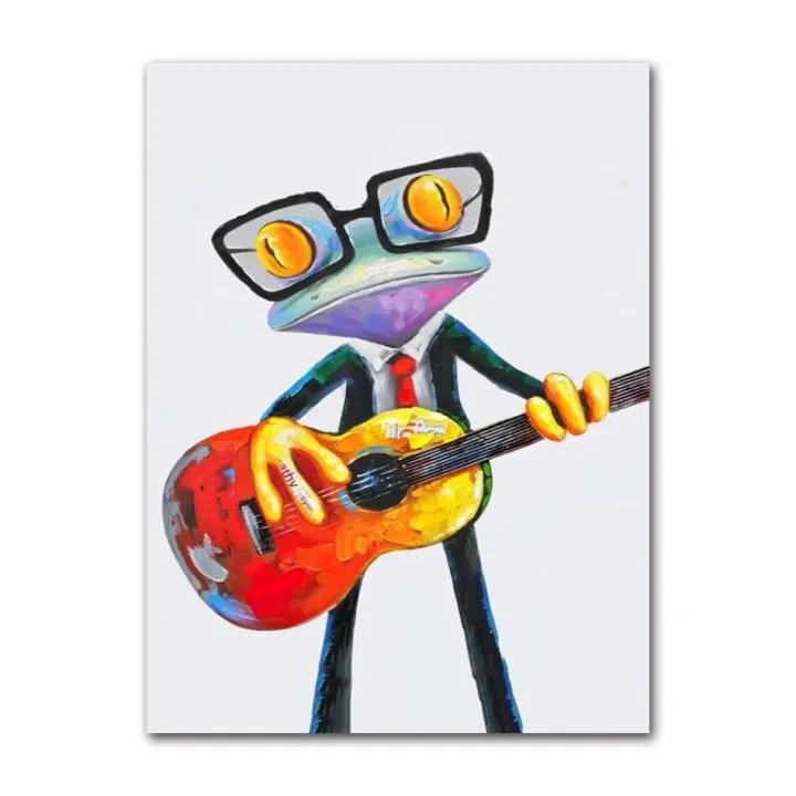 Симпатичная лягушка, граффити, художественная картина на холсте, абстрактные постеры с животными и принты на холсте, настенная художественная картина для дома, Декор в гостиную