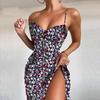 Women Sexy Floral Print  Dresses Sexy Sleeveless V-neck  Summer Dresses