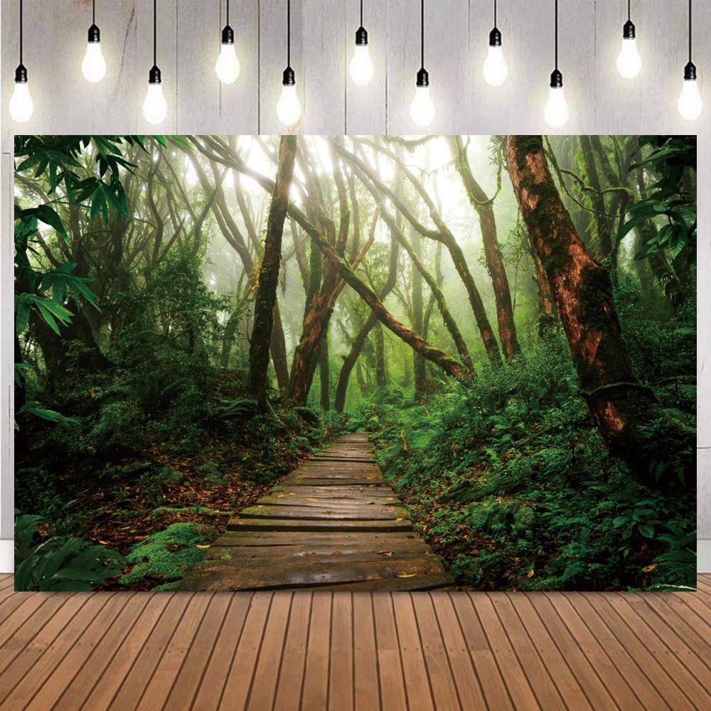 Forest Path Sunshine Photo Backdrop Natural Landscape Camping Adventure Portrait shooting Home Decor Photography Background Prop5