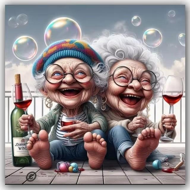 Наборы для 5D алмазной вышивки «Старомодная бабушка», Счастливые бабушка и дедушка пьют, DIY мозаика, вышивка крестом