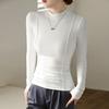Skin-friendly Temperament High-end Design In Autumn and Winter New Half-high Neck T-shirt for Women Long-sleeved Base Shirt Top