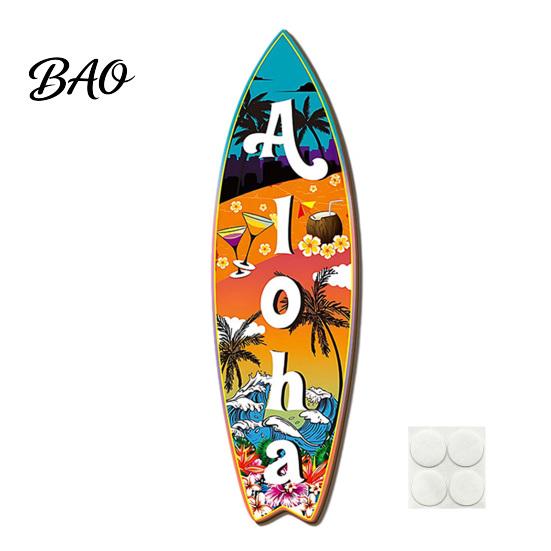 Outdoor Waterproof Sign Hawaiian Surfboard Wall Art, Wooden Tropical Beach Decor Sign, Summer Aloha Theme Hanging Plaque High-density Wood Board