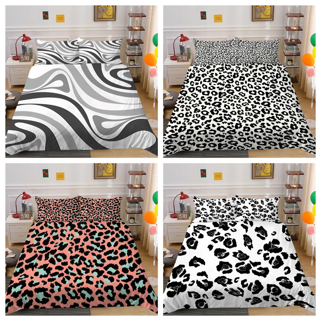 Комплект постельного белья Чехол в полоску Наволочка Домашний текстиль Комплект пододеяльников Комплект пододеяльников