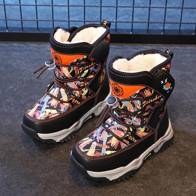 Зимние новые детские зимние ботинки модная хлопковая обувь