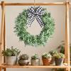 Рождественская имитация зеленого растения Венок из листьев денежного дерева Виноградная лоза Кольцо Домашнее украшение для подвешивания на окно или дверь 40 см
