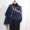 Retro Elegant Branch Print Scarf - Autumn/Winter Korean Style, High-End Fashion, Warm, Feminine Shawl