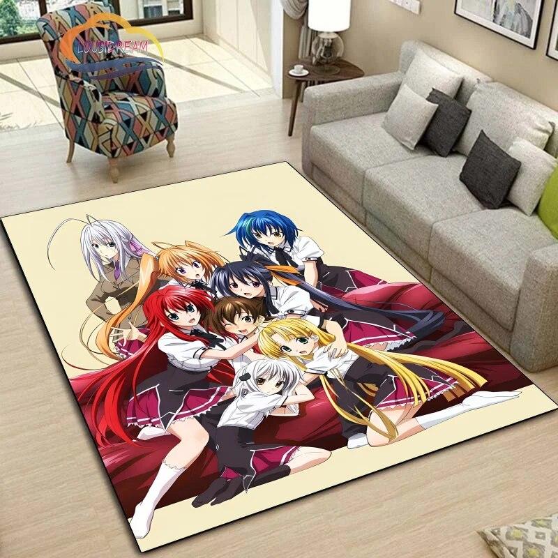 Ковер DxD для средней школы, милый сексуальный коврик с героями аниме для девочек, мультяшный ковер, большой декоративный нескользящий коврик в гостиной, для йоги для девочек