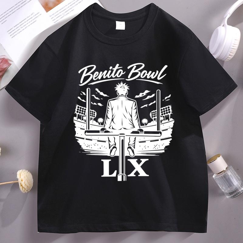 Bad Bunny Benito Bowl LX Stadium T Shirt for Unisex Women Casual Round Neck Tshirt Cotton Short Sleeve Loose Streetwear Clothes