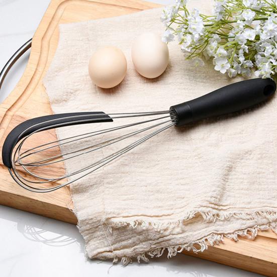 Cream Stirrer Comfortable Grip Kitchen Supplies Lightweight 2-in-1 Manual Whisk Cream Scraper Baking Tool Useful Bakeware Lightweight