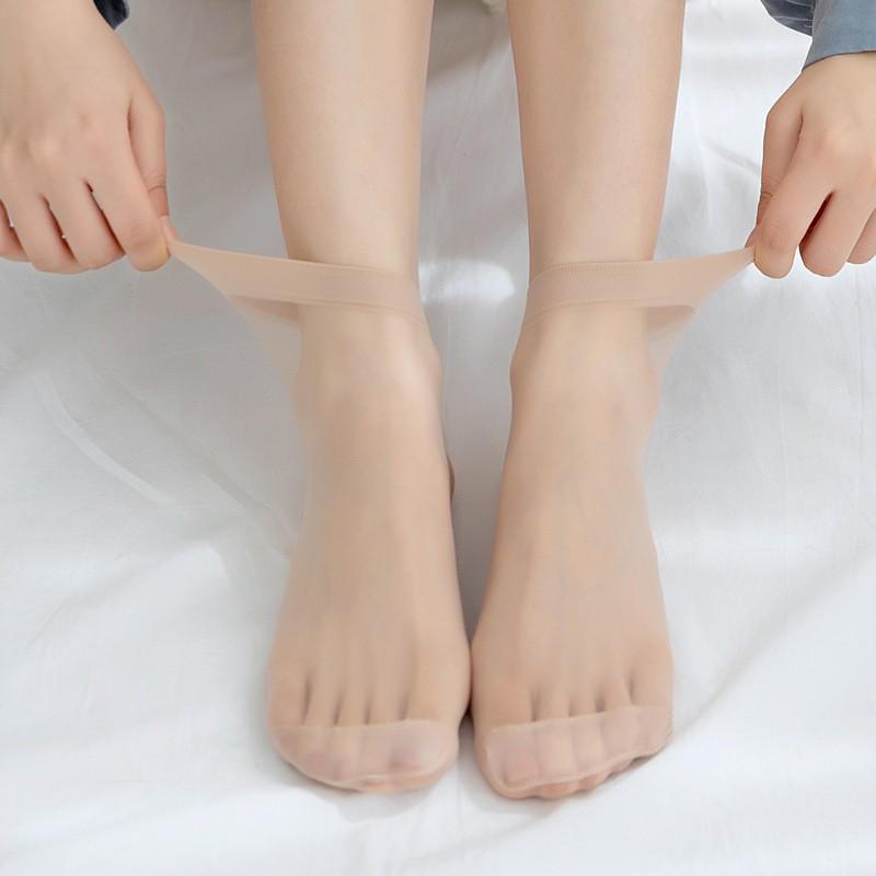 Женские хрустальные короткие носки – Весенне-летние тонкие, износостойкие, антизатяжки, черные и телесные хлопковые, бесшовные невидимые носки средней длины.