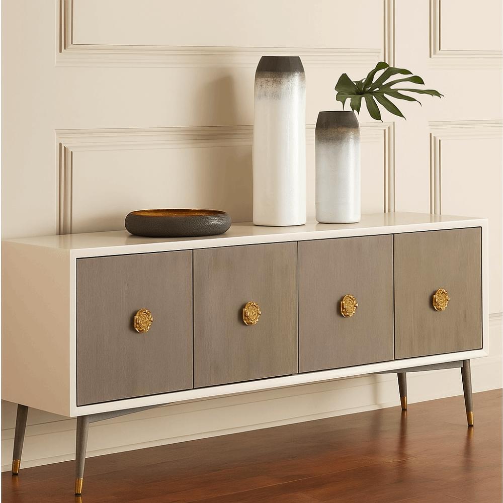 Brass Vintage Flower Pull Handle Camellia Flower Floral Shaped Knobs  Wardrobe Handles