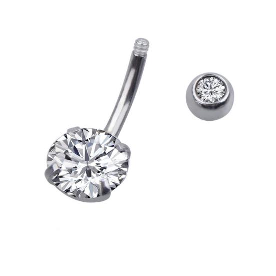 Женский пирсинг пупка штангой с кубическим цирконием, украшение для пирсинга тела, подарок