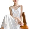 2024 French Style Satin Slip Dress: Women's Summer Sexy Imitation Silk Long Dress