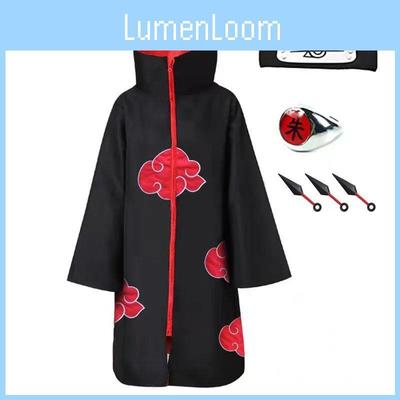 Потрясающее кимоно-плащ Акацуки Учиха Тоби Обито Косплей-костюм с уникальной маской и повязкой на голову