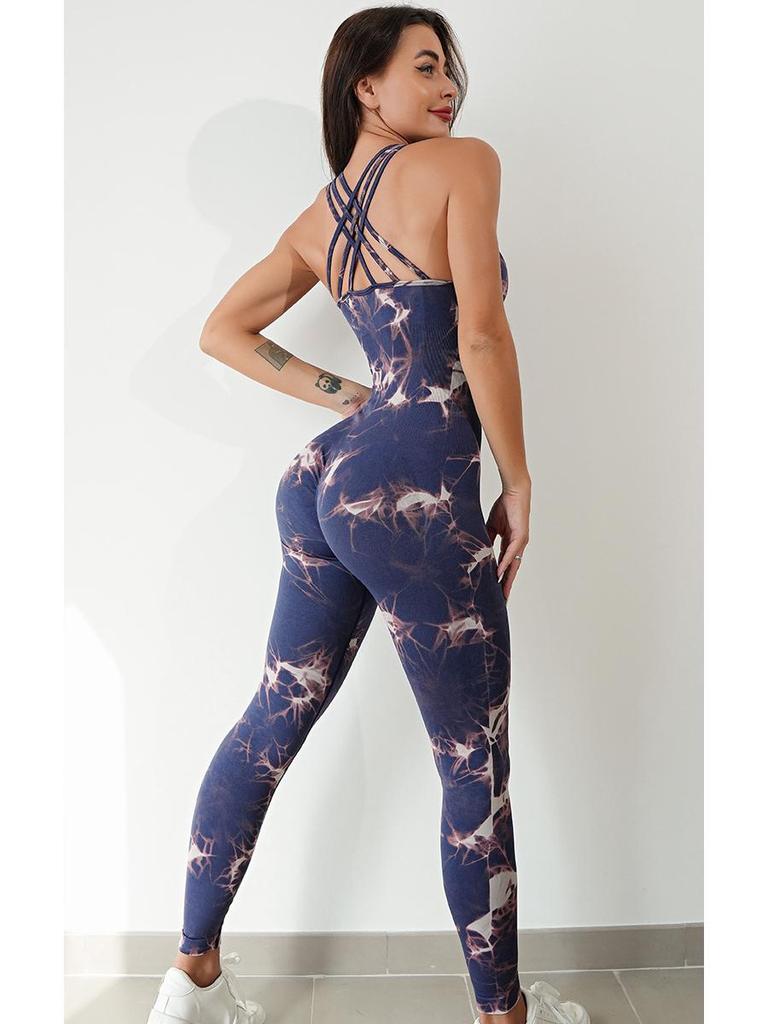 Женский дышащий комбинезон в европейском и американском стиле для занятий йогой и фитнесом на весну и осень.