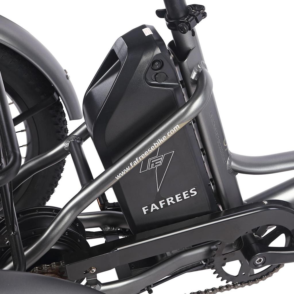 Fafrees Сертифицированный F20 Mate L2E-P, складной электрический грузовой трехколесный велосипед 20x3.0", 48В 23,45 Ач, 500 Вт, 3 режима езды, максимальный запас хода с ассистентом до 125 км.