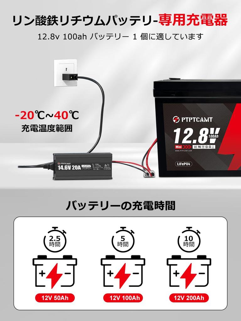 PTPTCAMT 14.6 V 20A Ion Phosphate Charger, AC-DC, Rapid Charging, 12 V,