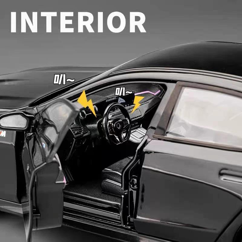 1/24 BMW I5 M60 литая модель из сплава роскошная игрушечная машинка со звуком и светом детская рождественская игрушка в подарок