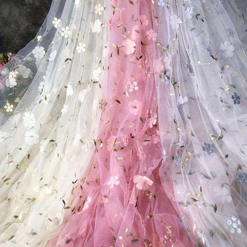 1 шт. Цветочная вышитая тюль ткань скатерти цветочные сетчатые шторы подарочная упаковка сетка пряжа цветы магазин 130x50 см