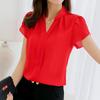 Elegant Women Casual Short Sleeves Chiffon Shirt For Summer Office And Formal Wear