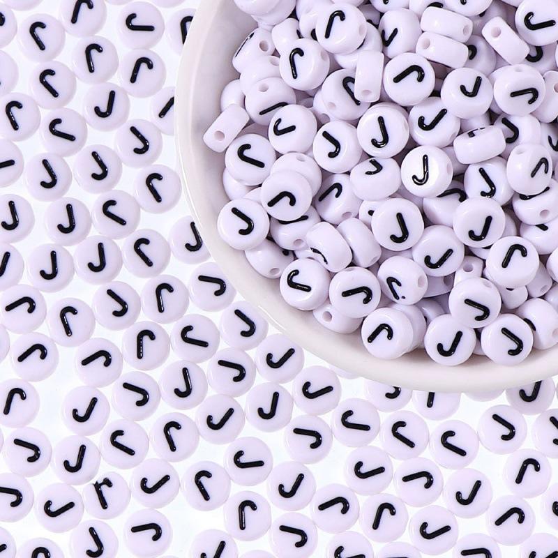100 шт./пакет DIY Черно-белые английские акриловые бусины-буквы Ручная работа Браслеты Ожерелья Бусины Аксессуары