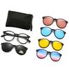 6 In 1 Custom Men Women Polarized Optical Magnetic Sunglasses Clip Magnet Clip On Sunglasses Polaroid Clip On Sun Glasses Frame