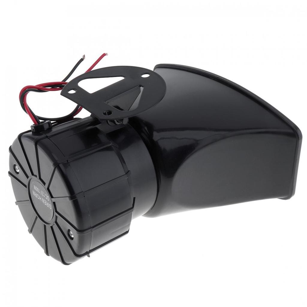 1Pcss 12V 100W 7 Sounds Loud Car Warning Alarm Police Fire Siren Horn Speaker with Remote Controller