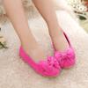 New Fashion Girls Shoes PU Leather With Big Bowtie Candy Color Children Sandals Slip-on Kids Casual Shoes 21-36 Soft