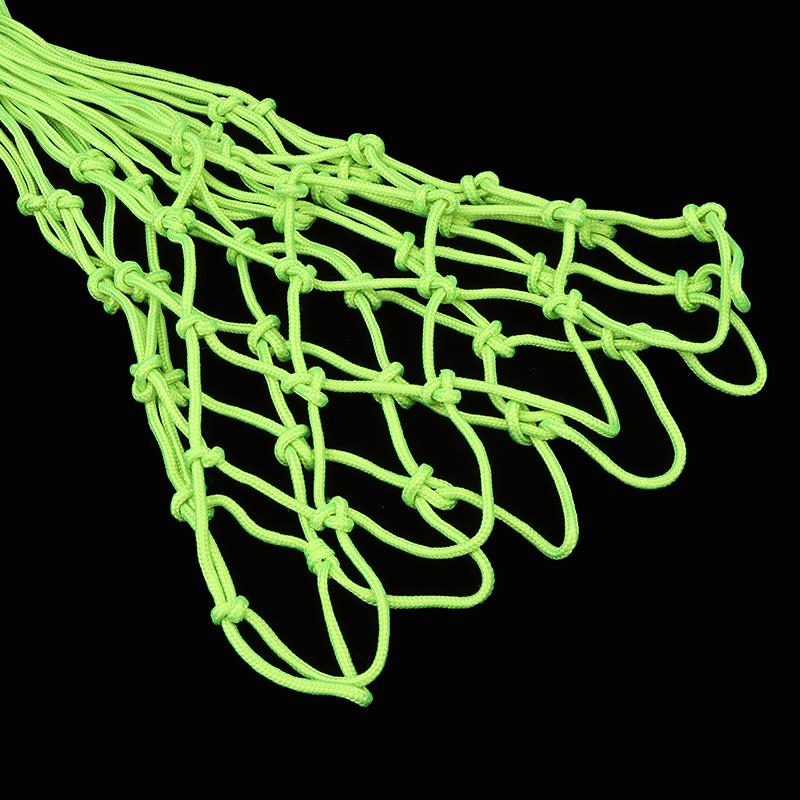 1Pc Glowing In The Dark Basketball Net Portable Durable Nylon Net Fluorescent Green Standard Basketball Sport Training Net