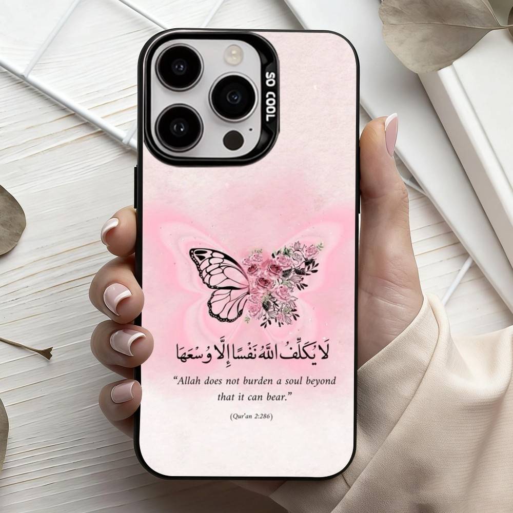 Арабский Коран Исламские Мусульманские Цитаты Чехол для Телефона Для iPhone17,16,15,14,13,12,11 Plus,Pro Max Конфетный Посеребренный Внутренний Чехол