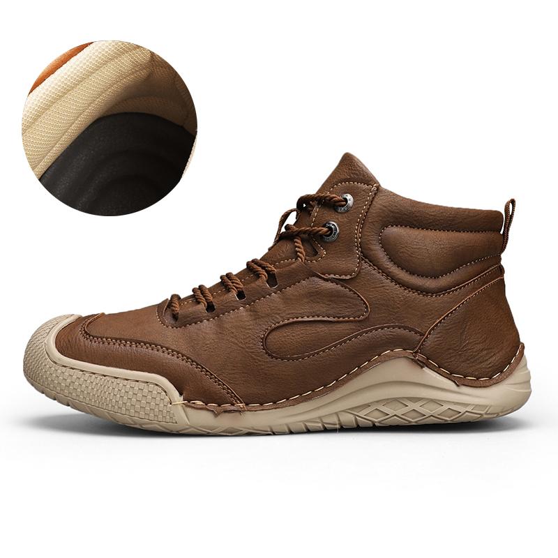 Кожаные мужские ботинки ручной работы, повседневная кожаная обувь из натуральной кожи, мужские ботильоны