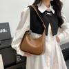 Small Designer Women's Black Bag Simple Retro Crossbody Bags Luxury Pu Leather Female Handbags Pure Color Bucket Shoulder Bag
