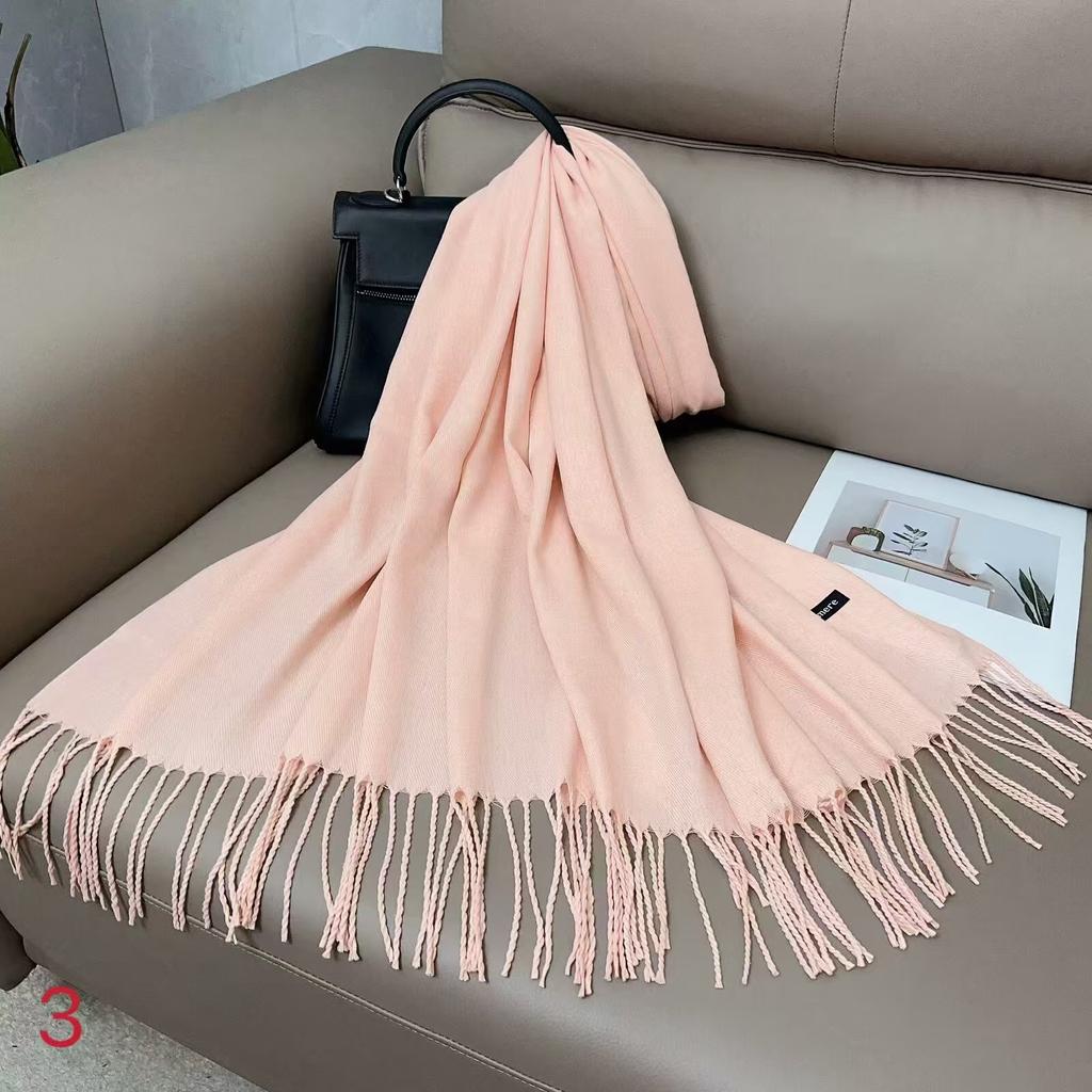 Женский однотонный шарф из искусственного кашемира, женский однотонный теплый шарф, шаль, зимний шарф в подарок на ежегодное собрание
