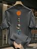 Outer Space Galaxy Vertical Planet Oversized Tshirt Men 100 Cotton Hip Hop Loose Short Sleeve Astronomy Hobby Tee