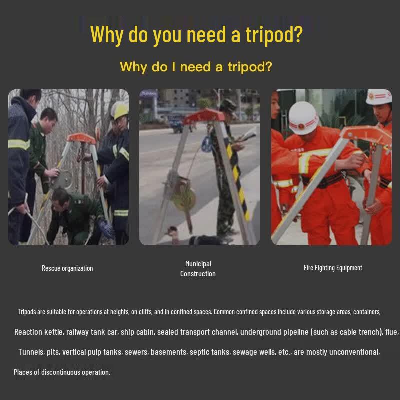 Retractable Aluminum Alloy Rescue Tripod with Integrated Winch