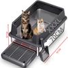 Stainless Steel Cat Litter Box with Anti-Splash Top-Entry Lid, Sizes S-XXXL.