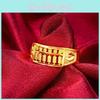 Vintage Sand Vietnamese Gold Abacus Open Ring Elegant Brass Gold Plated Jewelry Gift For Women