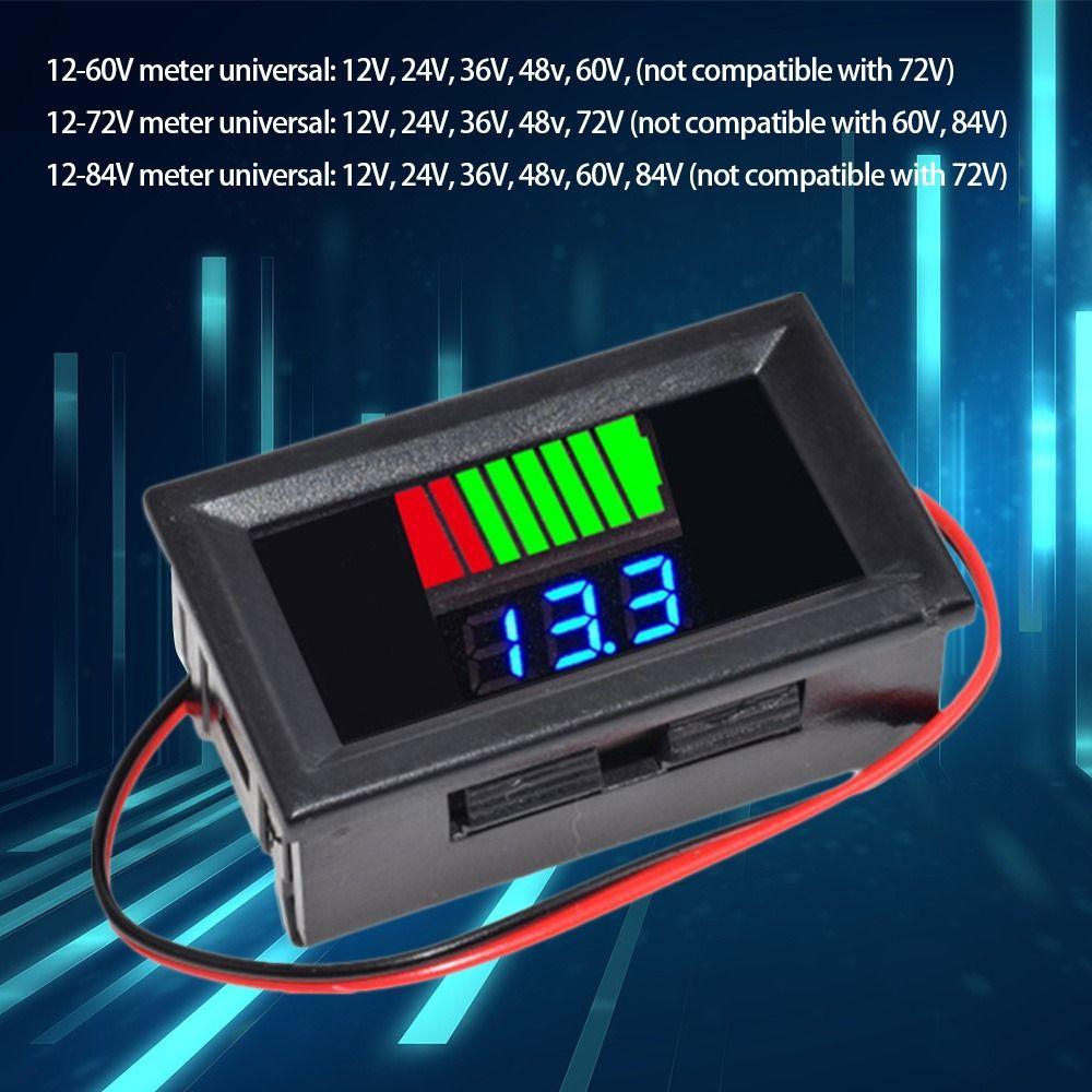 36V 48V 60V 72V Lithium Battery Capacity Meter Battery Tester Car Battery Charge Level Indicator