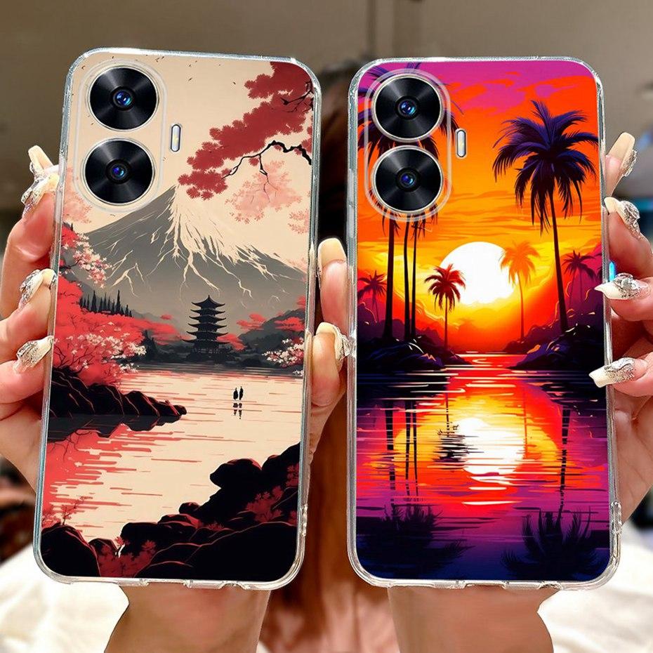 New Fashion Painting Case For Realme C55 Soft Silicone TPU Phone Cases For Realme C55 RMX3710 Cover Bumpers
