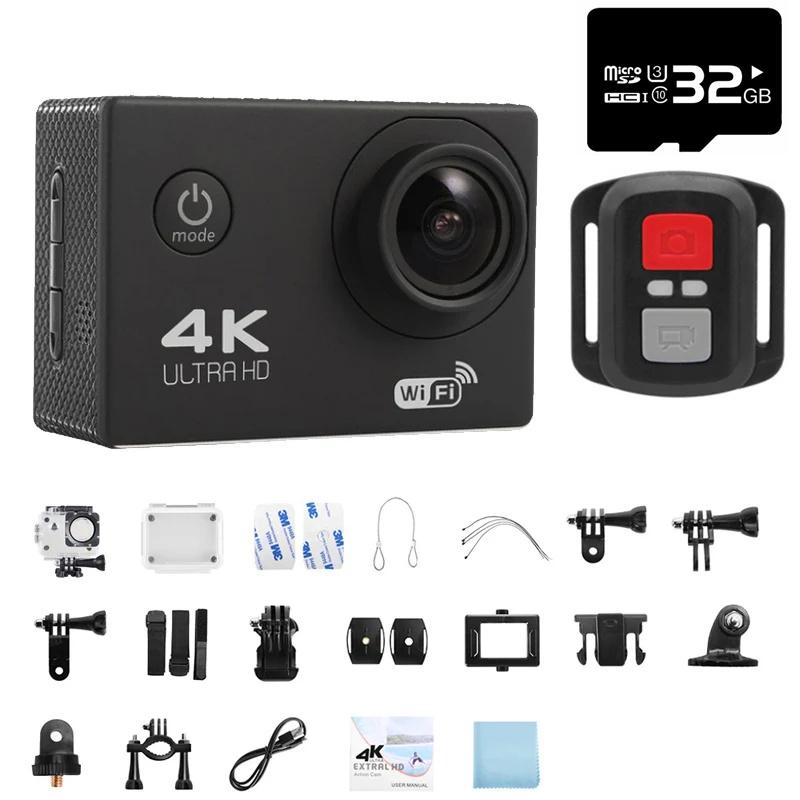 Экшн-камера Ultra HD 4K, 1080P/30FPS, Wi-Fi, 2,0 дюйма, 170D, подводный водонепроницаемый шлем, видеозапись, камеры Go Sports Cam Pro