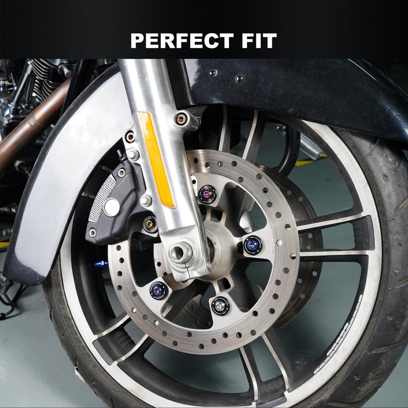 Replace 41500095 Motorcycle Front Brake Rotor Bolts Kit for Harley Touring 2009-Up FLHR FLHRXS FLHX FLHXSE FLTRX FLTRXS FLHTK