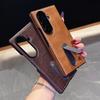 KEYSION Роскошный ретро чехол из ПУ кожи для Samsung Galaxy Z Fold 7 6 5 4 3 5G, вращающаяся на 360° подставка, противоударная задняя крышка для телефона