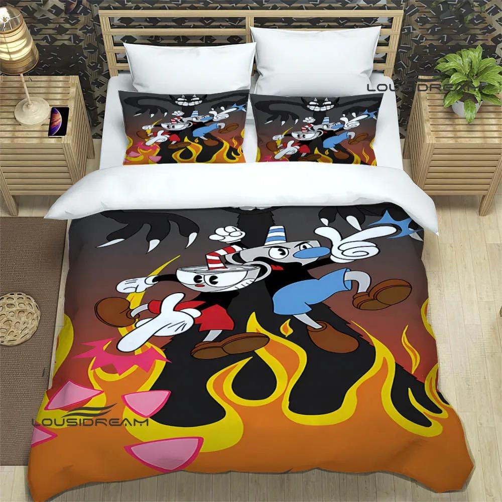 Cuphead Cartoon Printed Bedding Sets Exquisite Bed Supplies Set Duvet Cover Bed Comforter Set Bedding Luxury Birthday Gift