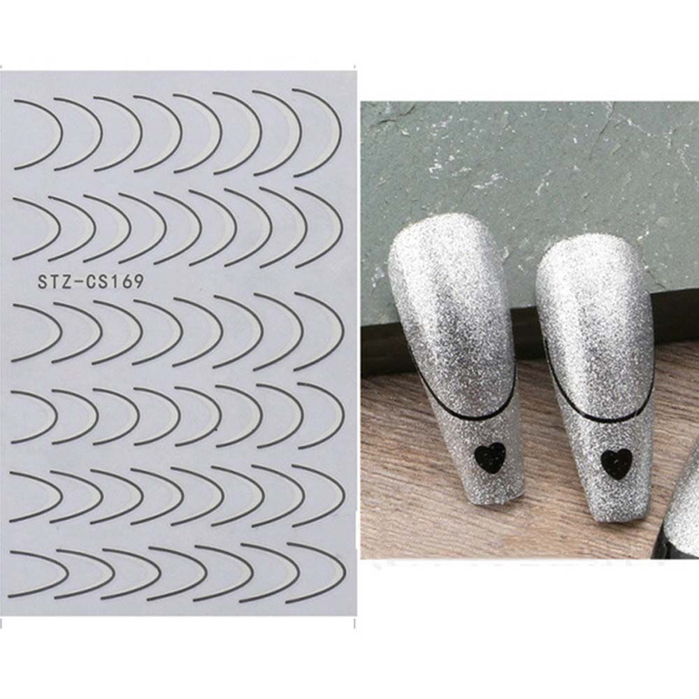 Adhesive Nails Art Sliders Manicure Nail Art Decoration 3D Lines Nail Sticker Stripe Nails Decals