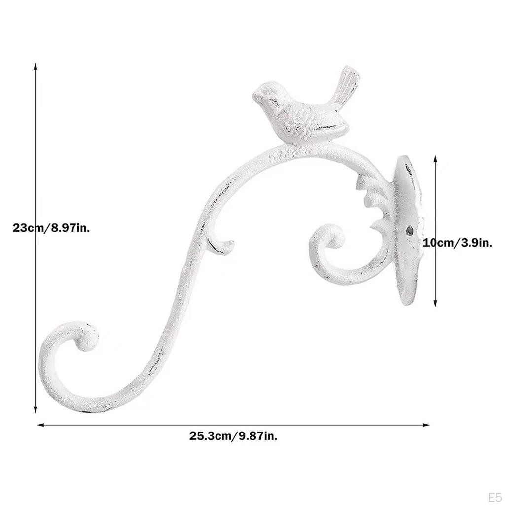 Cast Iron Bird Statue Plant Hanger Length 25cm Decorative Garden Decoration for Wind Chimes Lantern