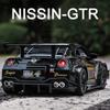 Новый 1:24 крутых спортивных автомобиля GTR, литые игрушечные модели из цинкового сплава, высокая имитация звука и света, коллекция детских игрушек для мальчиков, подарок