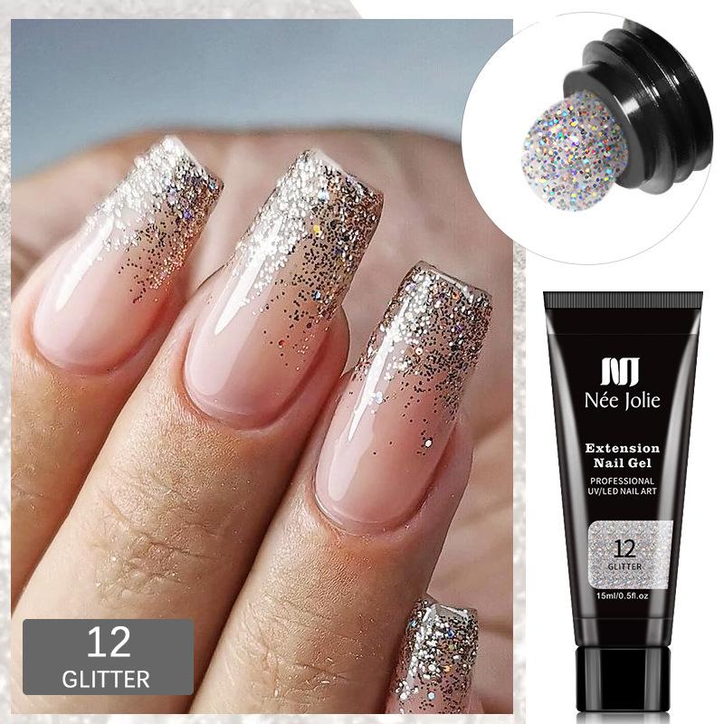 Клей для наращивания ногтей 15 мл, безбумажный лоток, гель для наращивания ногтей с кристаллами, УФ-клей для фототерапии, клей для лака для ногтей